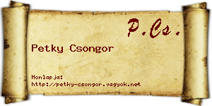 Petky Csongor névjegykártya
